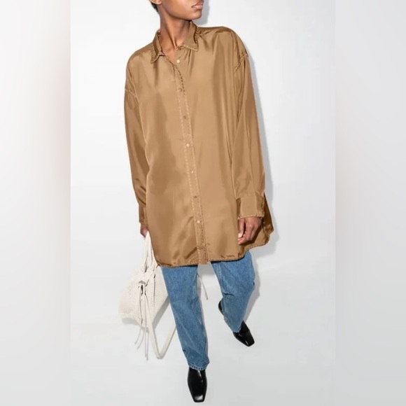 TOTÊME Embroidered-Edge Silk Shirt DK 40 = UK 12/ US 8/ IT 44 NWT - Picture 1 of 12